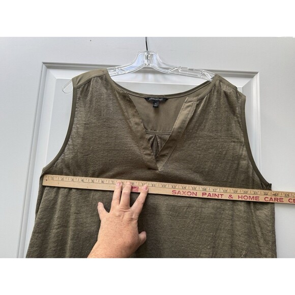 Banana Republic Olive‎ Green Knit Top Women’s Size XL High Front Low Back - Picture 6 of 8